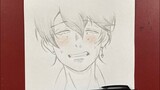 Anime drawing | how to draw anime boy crying [ Sad anime boy ]