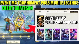 BOCORAN EVENT M4 TOURNAMENT PASS MOBILE LEGENDS!! KLAIM CHEST SKIN EPIC DAN SPECIAL GRATIS