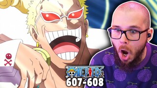 DOFLAMINGO IS THE MASTERMIND?!? | One Piece Ep 607-608 REACTION