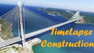 Bosphorus 3rd Bridge Time Lapse Construction Video Istanbul Turkey