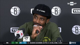 Kyrie Irving asked how he expects the atmosphere to be Thursday: "Lovely."