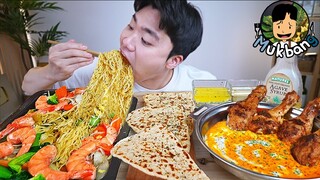 ASMR MUKBANG 미고랭 & 카레 치킨먹방! MI GORENG & CURRY FRIED CHICKEN EATING SOUND!