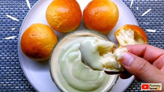 Soft Buns with Pandan Custard  recipe สูตรขนมปังนุ่มสังขยาใบเตยหอมอร่อย