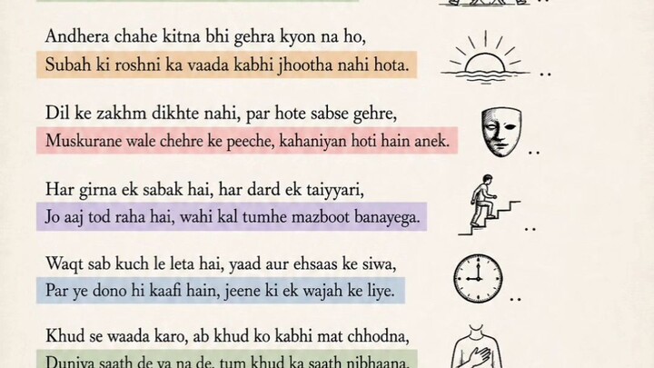“Khud ka saath nibhana seekho, kyunki aakhir mein sabse zaroori insaan tum khud ho. ❤️‍🩹”
