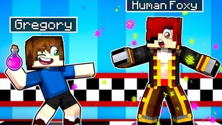 Gregory เปลี่ยน Foxy Human ใน Minecraft Security Breach Five Nights ที่ FNAF ของ Freddy