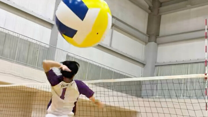How big of a volleyball can you spike?