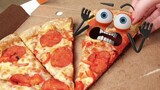 What were you thinking about before eating the pizza? When the objects around you come to life! ｜Fun