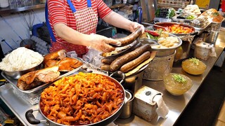 20년 내공! 광장시장 쫜득한 떡볶이, 마약김밥, 왕순대, 분식맛집 / The most popular street food in Korea / Korean street food