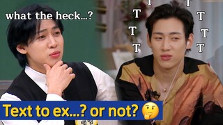 BamBam reacts to his reaction of "Transit Love 2" the Korean dating show