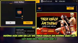 Free Fire| Hướng dẫn anh em lấy đồ thích khách âm dương quay lại từ 19 kim cương - Free bom keo nè