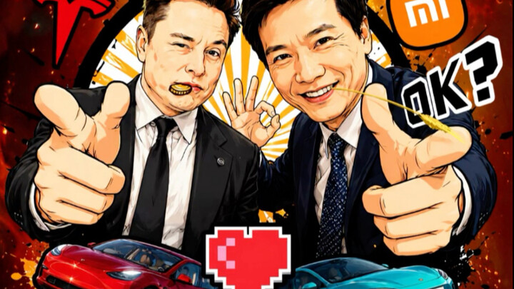 #Drawing #Musk #LeiJun #Xiaomi #Tesla Musk and Lei Jun OK 👌🏻