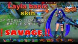 LAYLA BASIC SKIN CONTINUESLY SAVAGE 5 TIMES‼️ MOST PICKED BUILD AND BATTLE SPELL‼️ MM EMBLEM LV42‼️