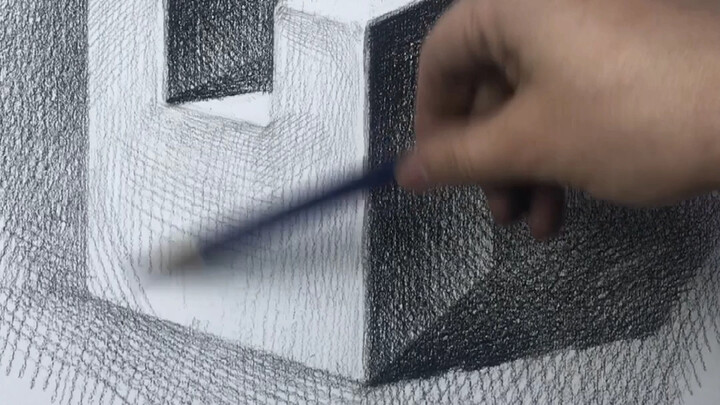 【วาดเส้นสำหรับผู้เริ่มต้น】 ขาวดำเทาของทรงเรขาคณิตและการเกลี่ย