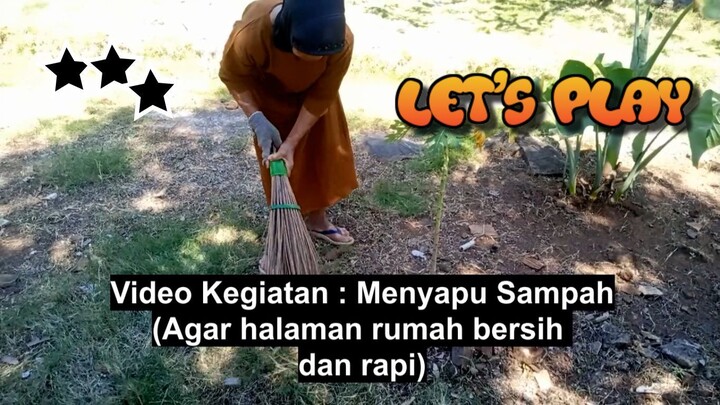 Dokumentasi Merawat Rumput Jepang - Manual dan menyapu sampah