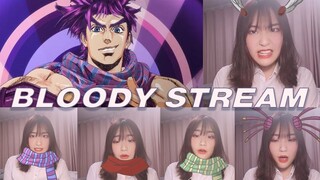 ในเวลาเดียวกัน ตัวละคร COS สามคนร้องเพลง OP ของเก่า - BLOODY STREAM เวอร์ชันผู้หญิง - JOJO Joseph OP