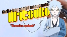 "Domba sehat". Cerita lucu sambil menggambar Mitsuko.