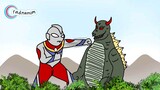 ULTRAMEN VS GODZILLA PARODI - Animasi Kocak bin Lucu