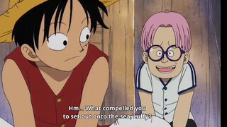 kobi's reaction to luffy saying he wants to be the king of pirates