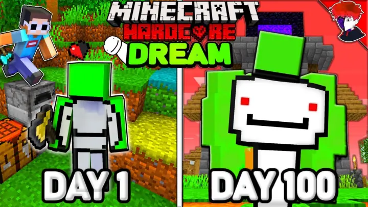 I Survived 100 Days As DREAM In Hardcore Minecraft..