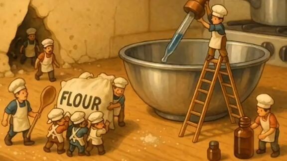 Membuat kartun memasak roti