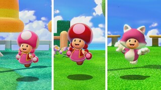 Super Mario 3D World - All Toadette Power-Ups