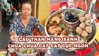 Ấm bụng ngày mưa với nồi LẨU THAN Hàng Xanh chua chua cay cay ăn quên lối về | Địa điểm ăn uống