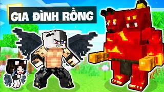 MINECRAFT nhưng 1 NGÀY SỐNG CHUNG VỚI GIA ĐÌNH RỒNG? Siro chăm sóc EM BÉ Mèo Simmy