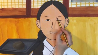 [Stop-motion animation] How did beautiful girls in the Joseon Dynasty put on makeup? Low-cost, super