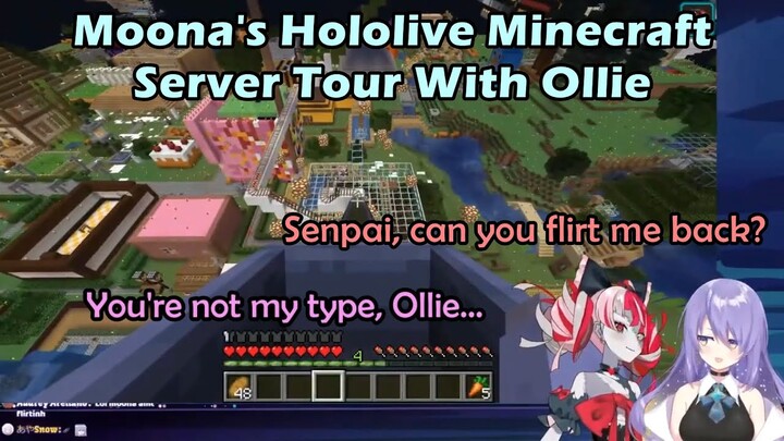 Moona's Hololive Minecraft Server Tour With Ollie【HololiveID En & JP Sub】