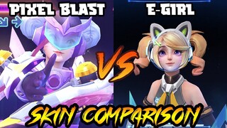 WANWAN E-GIRL MPL SPECIAL SKIN EFFECTS VS. PIXEL BLAST COLLECTOR SKIN - MLBB SKIN COMPARISON SERIES