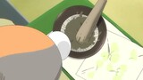 Natsume's hands are really skillful, making small ceramic bowls with Sansan painted on them