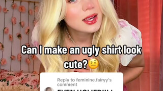 شاهد كيف تُحوِّل الفتاة الشقراء القميص القبيح إلى مظهر عصري ورائع