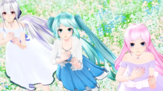 MMD เมืองใกล้ฤดูใบไม้ผลิ (Chorus) Miku Haku Luka (9 lang subtitles) 4K
