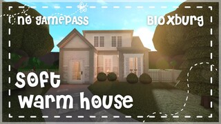 No Gamepass Soft Warm House | Speedbuild & Tour | Roblox Bloxburg | Tapioca