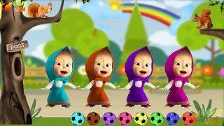 Bernyanyi Sambil Belajar Warna Bola dengan Masha And The Bear