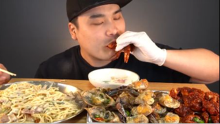 Thánh ăn hàn quốc mukbang ăn cua xì dầu, súp cua Âm thanh thật #mukbang #asmr