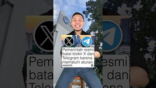 Pemerintah BATAL blokir X Twitter dan Telegram? Karena mematuhi aturan? #shorts