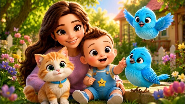 Baby Mama Kitty and Birds Big Adventure Fun Learning Nursery Rhymes Cartoon for Kids