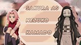 Naruto react to Sakura as Nezuko Kamado 🌸 || ships ||