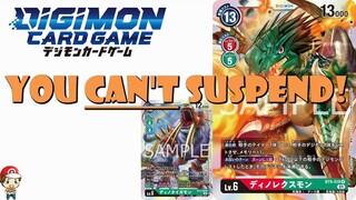 Dinorexmon Means You CANNOT Suspend Little Digimon! It's Brutal! (Digimon TCG News - BT9: X-Record)