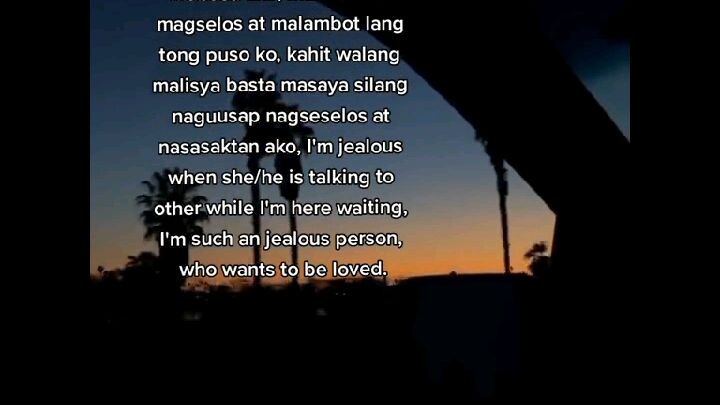 ang english ng selos ay jealousy "when i get jealous too....