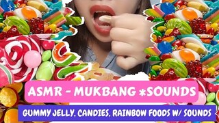 ASMR Mukbang *Sounds! Gummy Jelly, Rainbow foods and Candies!