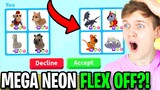 Can We Beat The TRADING MEGA NEON PETS ONLY Challenge In Roblox ADOPT ME!? (RAREST TRADES EVER!)