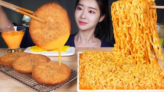 꾸덕꾸덕 크림진짬뽕 3봉지, 바삭탱글 새우까스, 치즈소스 먹방 ASMR MUKBANG | Spicy Seafood Cream Noodle Ramyun & Shrimp Cutlets