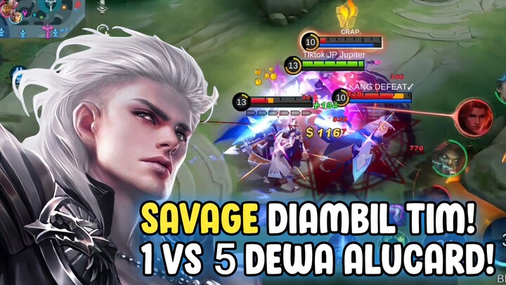 1 VS 5 ALUCARD! HAMPIR SAVAGE! - MOBILE LEGENDS BANG BANG