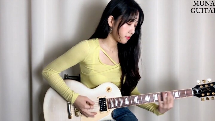 What a blast from the past! The young lady delivers a cool electric-guitar rendition of “Butter-Fly”