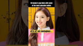 10 female kpop idols with adorable smiles #twice #blackpink #redvelvet #itzy #ive #lesserafim
