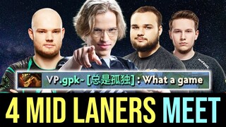 4 Mid Laners in ONE GAME - Topson, Limmp, Noone & Gpk