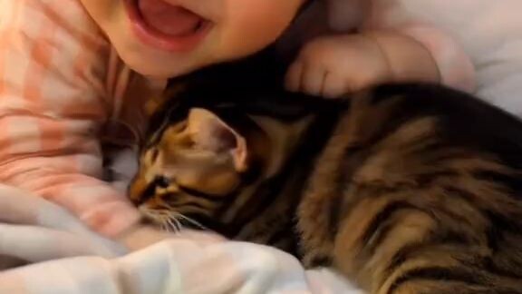 baby and cat 🍼
