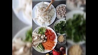 Bánh bột mì căn sào thập cẩm. Món chay. #323.